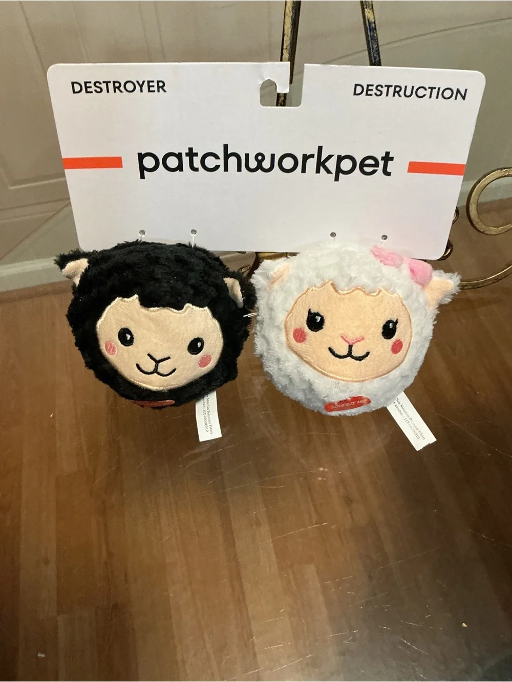 Brand New Patchwork~  Set Of 2  Sheep’s   Ball Belly ’ ~ Squeaky Dog Toy